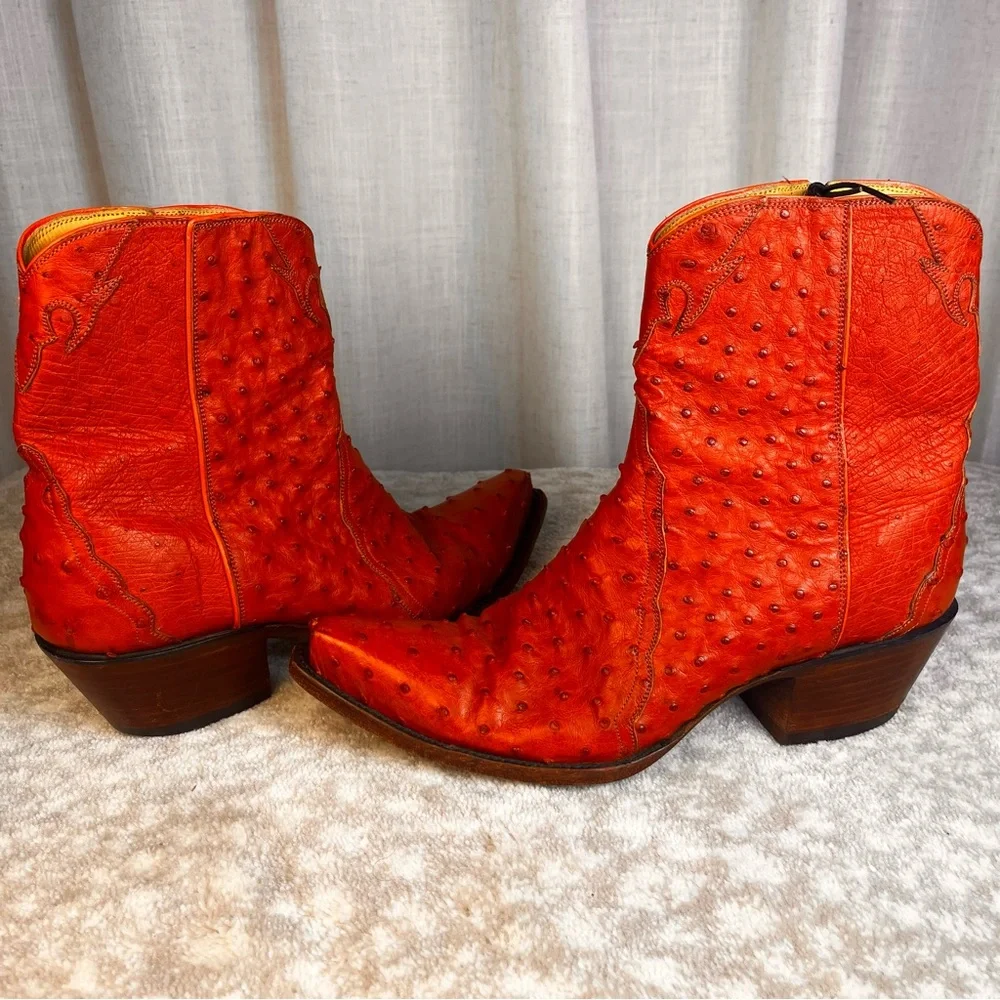 Back at the Ranch Ostrich Ankle Cowgirl Boot - Classic Western Style - Picture 2 of 14
